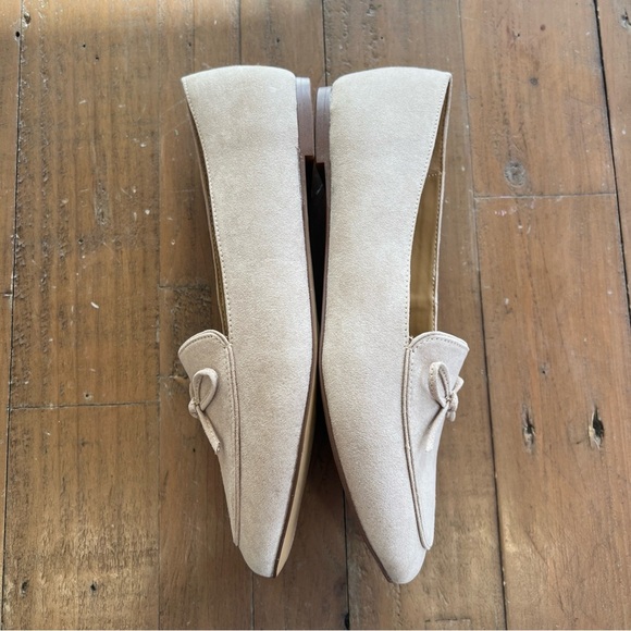 J.crew sand suede bow loafers flats academia almond toe casual women’s 8 NWOB - Picture 8 of 10